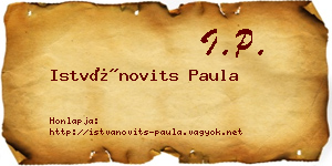 Istvánovits Paula névjegykártya